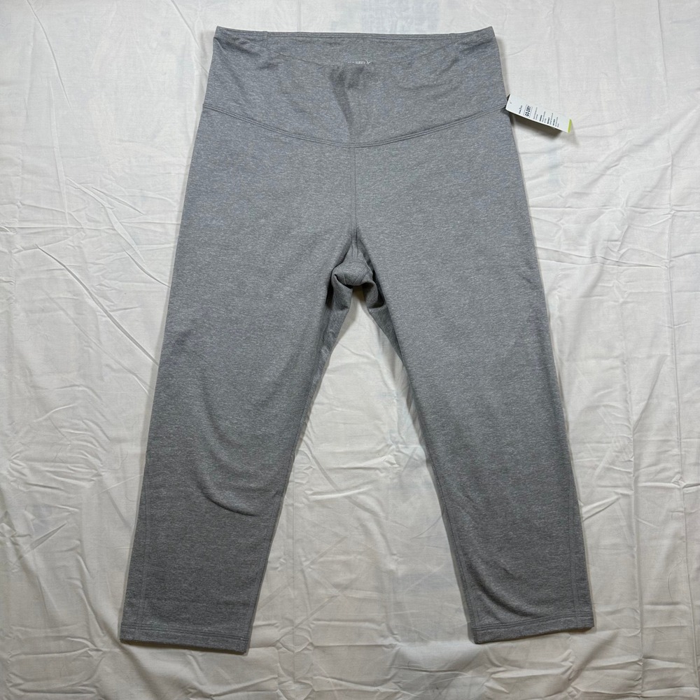 Old Navy Active Go-Dry Compression Leggings Gray XL Capri Athletic Pants NEW